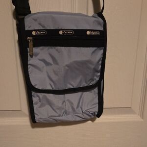 LeSportsac Blue and Black Messenger Bag with Adjustable Strap